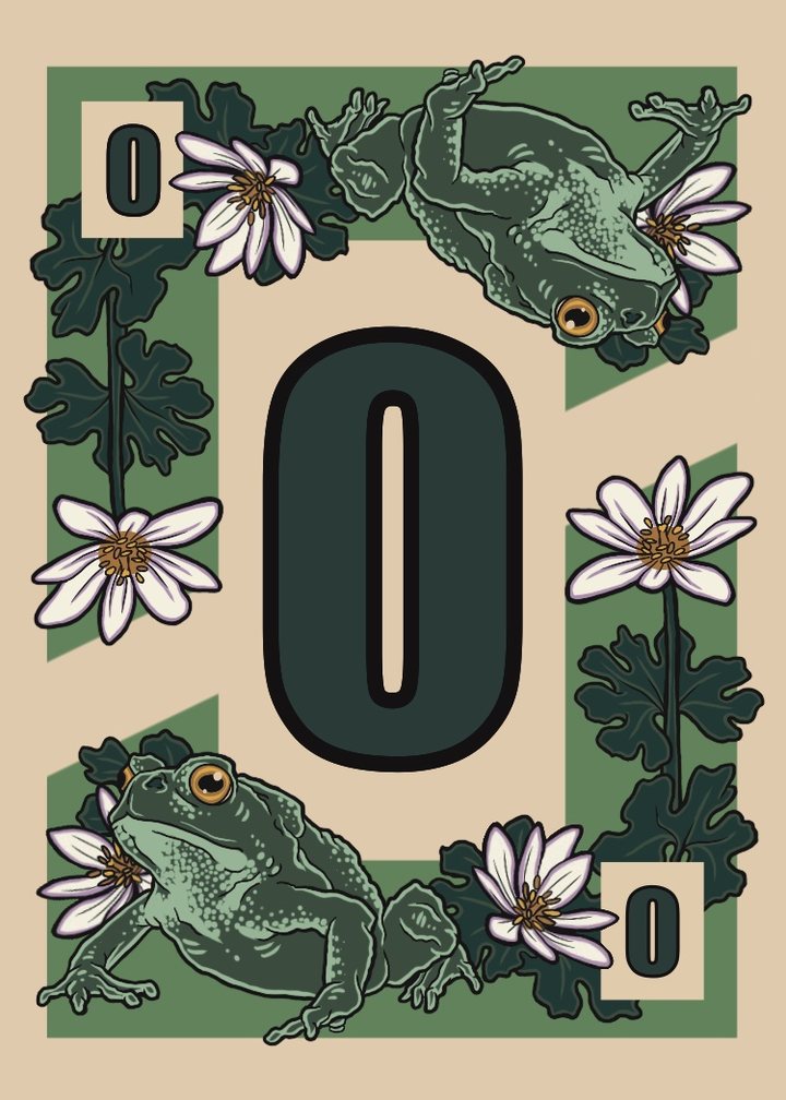 Green frog card