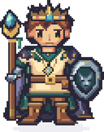 A To Do Life pixel hero in full late-game equipment